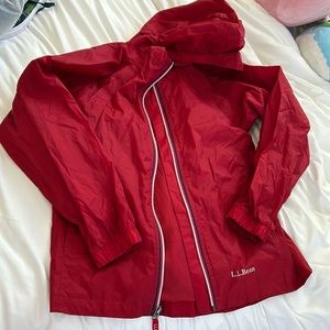 L.L bean red kids raincoat